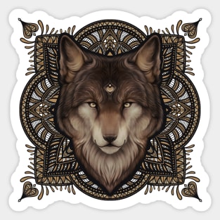 Wolf Mandala - Woke Wolf Sticker